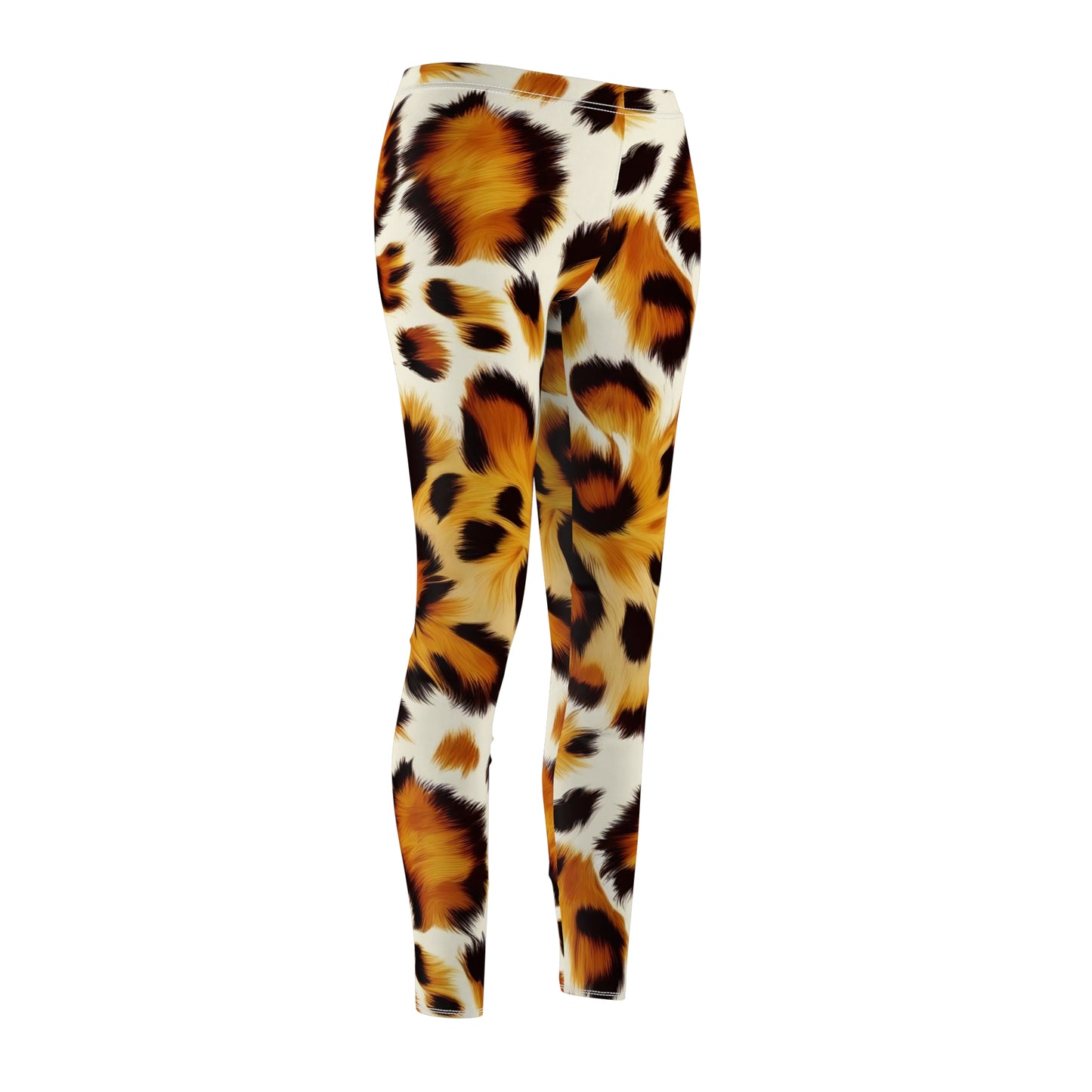 Leggings, Cheetah Print Women's Cut & Sew Casual Leggings, Animal Print Casual Comfort Yoga Pants XS-2XL